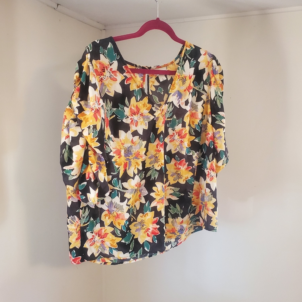 Ava & Viv Plus Size Floral Blouse 1X